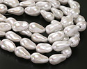 Pearly White Baroque Style Shell Pearl 18x11mm
