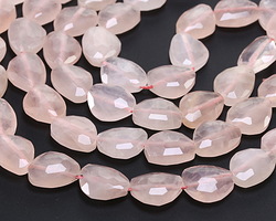 Rose Quartz Microfaceted Puff Pear 13x16mm