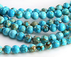Ocean Blue Impression Jasper Round 8mm