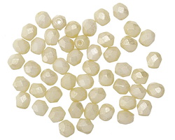 Czech Glass Luster Beige Fire Polished Round 4mm