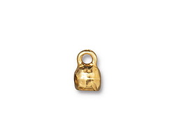 TierraCast Gold (plated) Hammertone Crimp End Cap 7x10mm