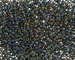 TOHO Frosted Metallic Iris Green/Brown Round 11/0 Seed Bead