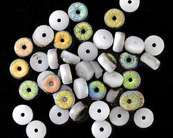 Czech Glass Textured White w/ Vitrail Finish Heishi 3x6mm