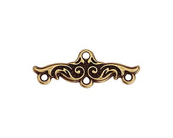 TierraCast Antique Brass (plated) Vignette Connector with 3 Loops 28x10mm