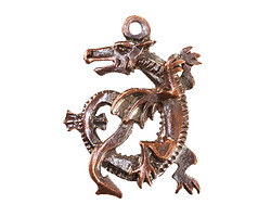Mykonos Antique Copper (plated) Dragon Focal 24x37mm