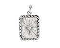 Vintaj Sterling Silver (plated) Deco Starburst Rectangle Focal 21.5x15mm