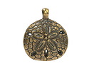 Mykonos Antique Brass (plated) Large Sand Dollar Focal 31x36mm