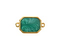 24K Gold (Plated) Emerald Pearl Octagon Focal Link 22x12mm