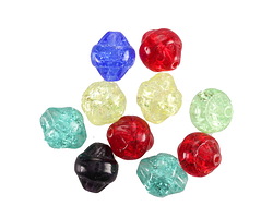 Czech Glass Chakra Mix Crackle Turbine 9x6mm