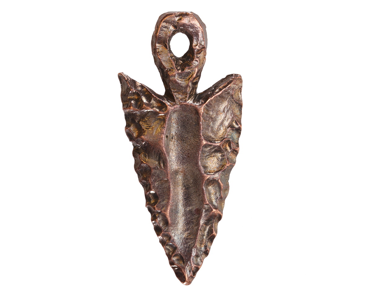Mykonos Antique Copper (plated) Narrow Arrow Head Pendant 21x47mm