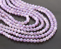 Lavender Moon Quartz (AA) Microfaceted Round 4mm