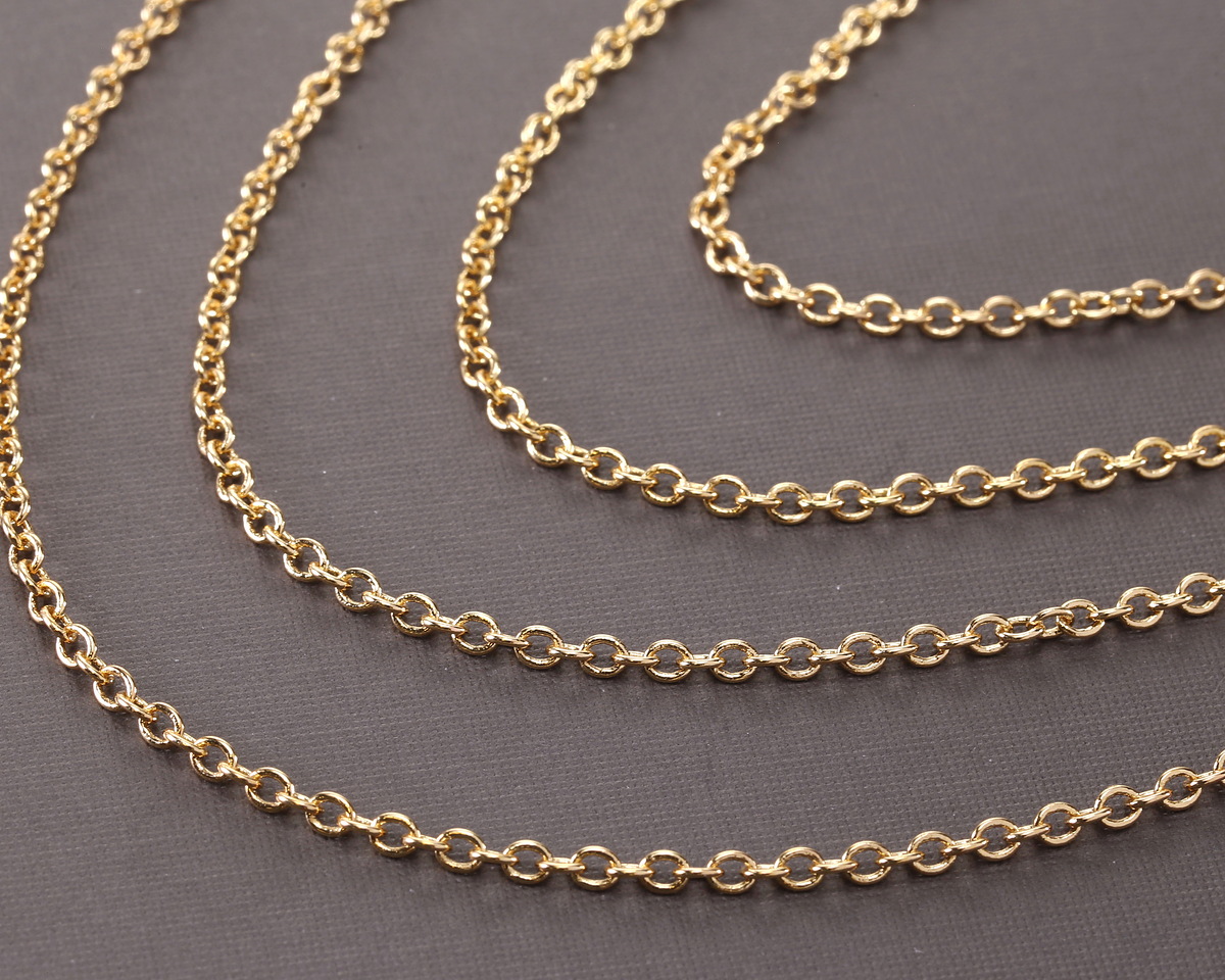 Hamilton Gold (plated) Round Wire Cable Chain, 50m Spool