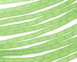 Peridot Beach-Style Glass Tube 8x4mm