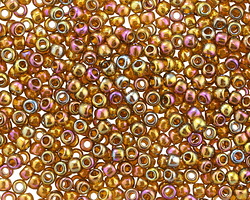 TOHO Gold Lustered Dark Topaz Round 8/0 Seed Bead