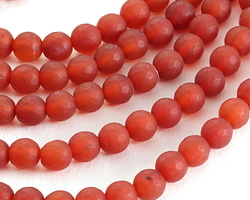 Carnelian (matte) Faceted Round 6mm