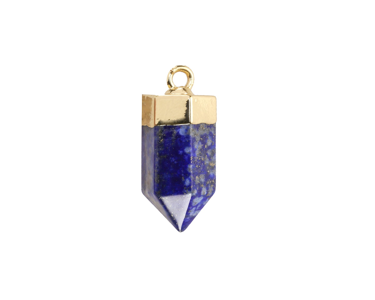 Lapis (Natural) Point w/ Gold Finish 8x16mm