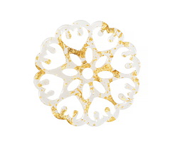 Gold Foil Acetate Floral Openwork Mandala Focal 40mm