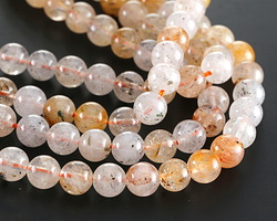 Biotite Mica In Tourmalinated Quartz Round 8mm