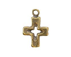 Mykonos Antique Brass (plated) Medium Simple Cross 16x25mm
