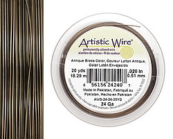 Artistic Wire Antique Brass 24 gauge, 20 yards