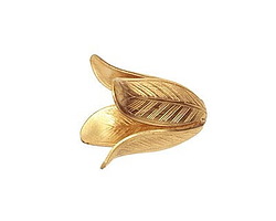 Brass Magnolia Leaf Bead Cap 18x14mm
