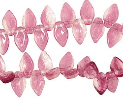 Czech Glass Mauve Crystal Leaf Drop 6x10mm