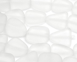 Crystal Beach-Style Glass Flat Freeform 21-23x18-20mm