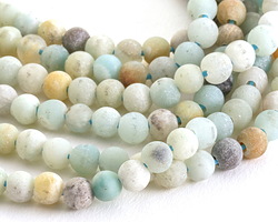 Black Gold Amazonite (Matte) Round (Large Hole) 6mm