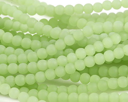 Opaque Seafoam Green Beach-Style Glass Round 4mm