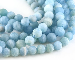 Aquamarine (matte) Round 10-11mm