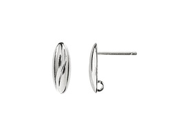 Silver (plated) Drop Earring w/ Loop, Stainless Steel Post 13.5mm
