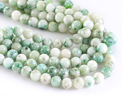 Chrysocolla Azurite in Quartz (light) Round 8mm Beads
