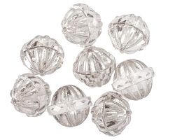 Czech Glass Crystal w/ Antique Silver Melon UFO 12x13mm