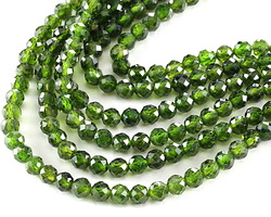 Chrome Diopside (Dark, AAA) Microfaceted Round 5mm
