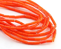 African Hyacinth White Heart Glass Tube 9x4mm