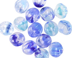 Czech Glass Blues Mix Melon Round 10mm