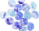 Czech Glass Blues Mix Melon Round 10mm