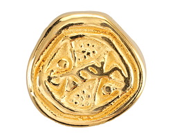 Mykonos Metalized Ceramic Gold Large Carved Focal 40mm