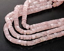 Rose Quartz Microfaceted Heishi 3x6mm