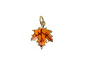 18k Gold (plated) Orange Enamel Maple Leaf Focal 11.8x15mm