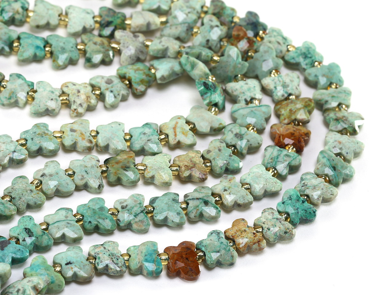 Peruvian Turquoise Microfaceted Butterfly 8x10mm