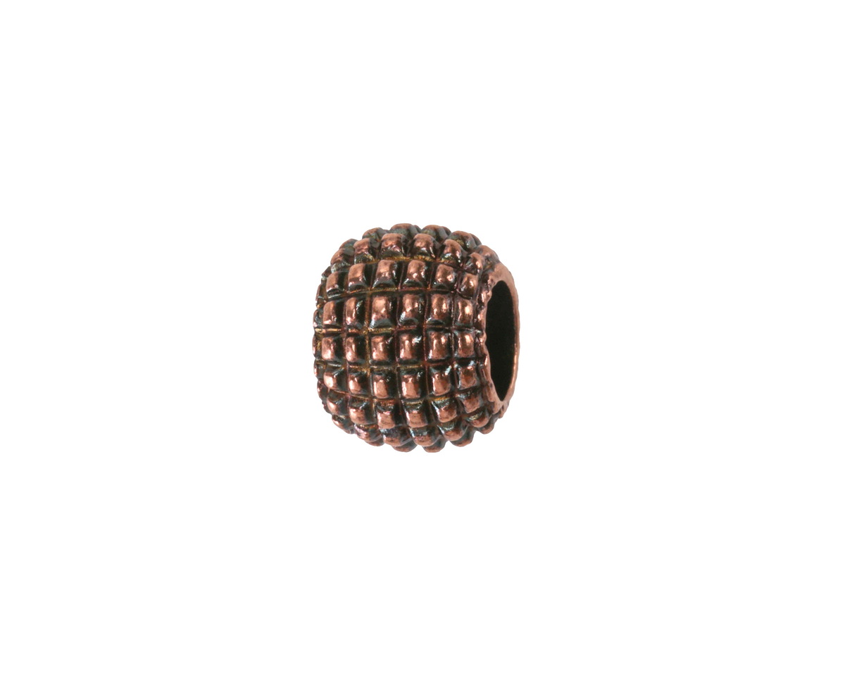 Mykonos Antique Copper (plated) Large Hole Pebbled Rondelle 10x13mm