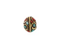 Nepalese Brass w/ Turquoise & Coral Mosaic w/ Rings Saucer Bead 9x11mm