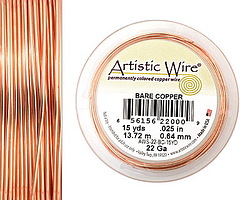 Artistic Wire Bare Copper 22 gauge, 15 yards