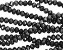 Jet Hematite Crystal Faceted Rondelle 4mm
