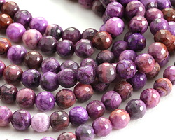 Purple Crazy Lace Agate Faceted Round 6mm