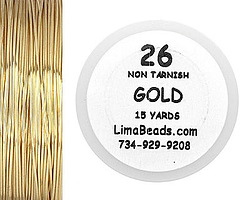 Parawire Non-Tarnish Gold 26 Gauge, 15 Yards