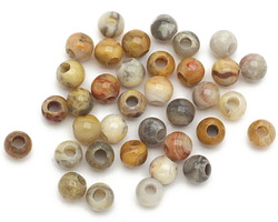 Crazy Lace Agate Round (Large Hole) 6mm