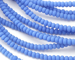 Opaque Blue Sky Beach-Style Glass Rondelle 3x5mm