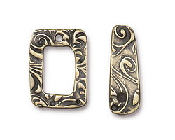 TierraCast Antique Brass (plated) Jardin Toggle Clasp 14x20mm, 7x22mm bar